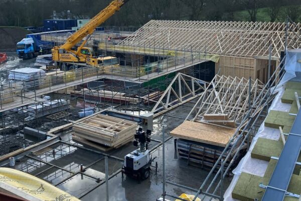The Ysgol Dyffryn Aeron primary school construction
